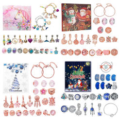 Christmas Advent Calendar Jewelry Set Necklaces Bracelets Earrings 24 Days Christmas Countdown Calendar Gift Box for Women Girls