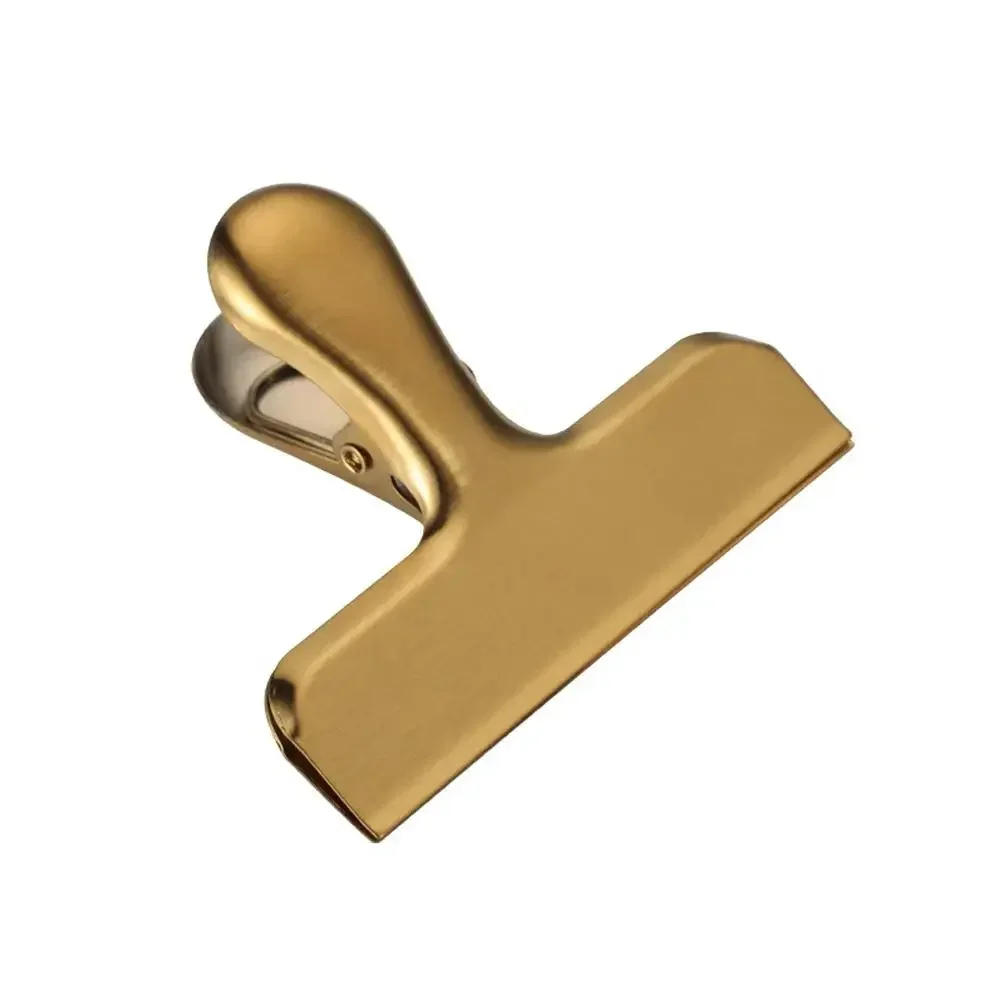 Description Picture 3 of itemStainless Steel Bag Clips Large Golden Metal Air Tight Bag Clip Durable Paper Seal Grip For Coffee Food Bread Bags