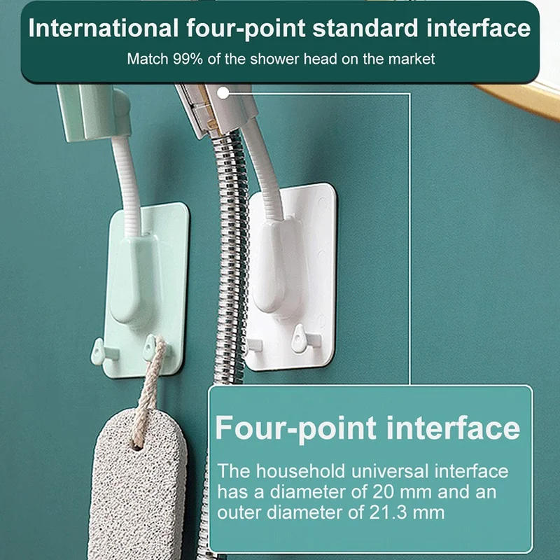 Description Picture 5 of itemUniversal 360° Shower Head Holder Adjustable Self-Adhesive Showerhead Bracket Wall Mount with Hook Stand SPA Bathroom ABS Stoneg