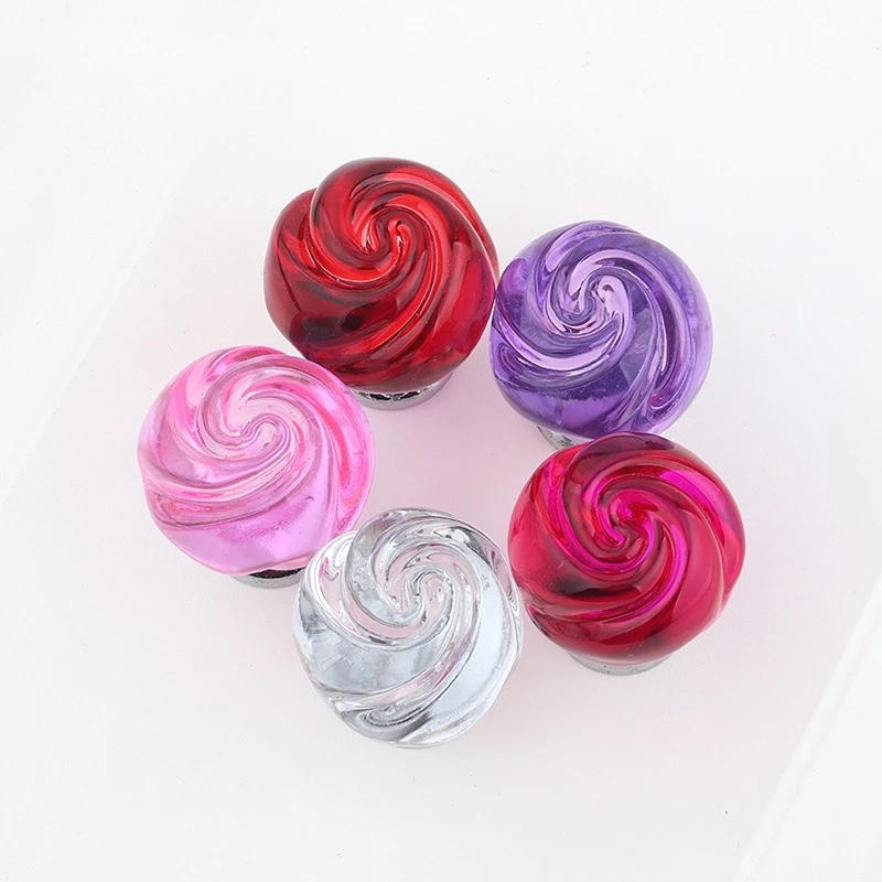 Description Picture 6 of itemEuropean-style New Crystal Rose Glass Handle Cabinet Drawer Door Knob Foreign Trade Kitchen Cabinet Handles Drawer Handles