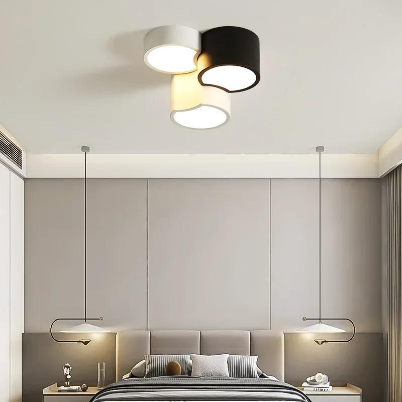 Description Picture 3 of itemModern Black White Combination Ceiling Lamp Nordic Geometric Ceiling Light Aisle Art Chandelier Cloakroom Bedroom Decor Lamp