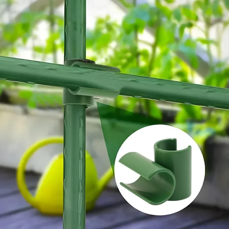 Description Picture 5 of item5-50Pcs Garden Cross Clip Plastic Fastener Plant Support Connecter Clamp Rod Plant Grafting Garden Frame Rod Connector Supplies