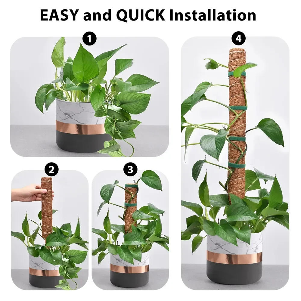Description Picture 6 of item1PC Plant Climbing Coir Support Pole Potted Moss Stick Extendable Plant Support Monstera Creepers Vines Garden Supplies