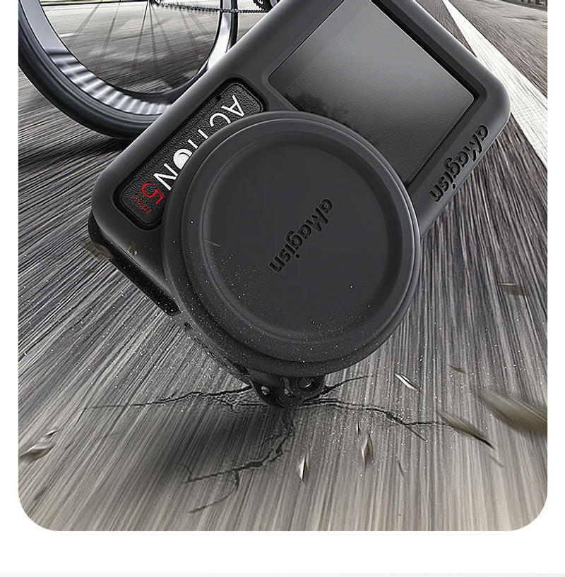 Description Picture 5 of itemFor DJI Action 5 Pro Silicone Case Full Protective Cover With Handle Strap Lens Cap Shell For DJI Action 5 Pro Camera Accessory