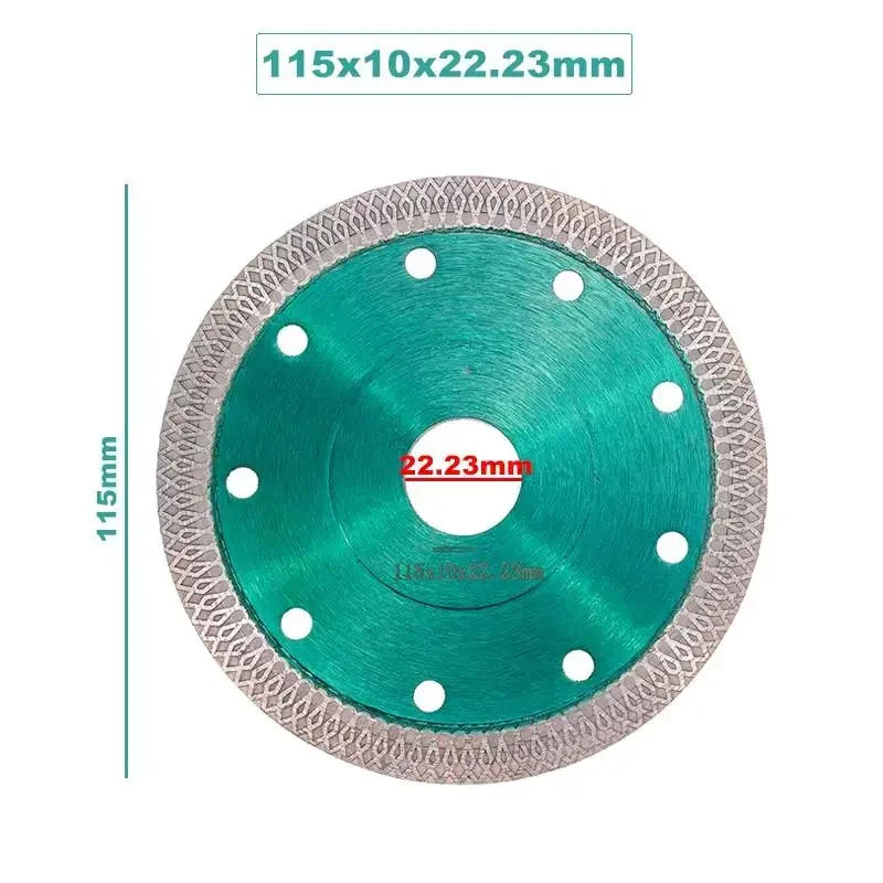 Description Picture 5 of item105/115/125mm for Porcelain Ceramic Tile Green Diamond Saw Hot pressed sintered Mesh Turbo blade Cutting Disc Diamond Wheel