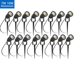 Outdoor LED Garden Lights IP65 Waterprof 7W 10W Lawn Lamp 220V110V24V12V Landscape Spike Bulb Garden Path Spotlights Aluminium