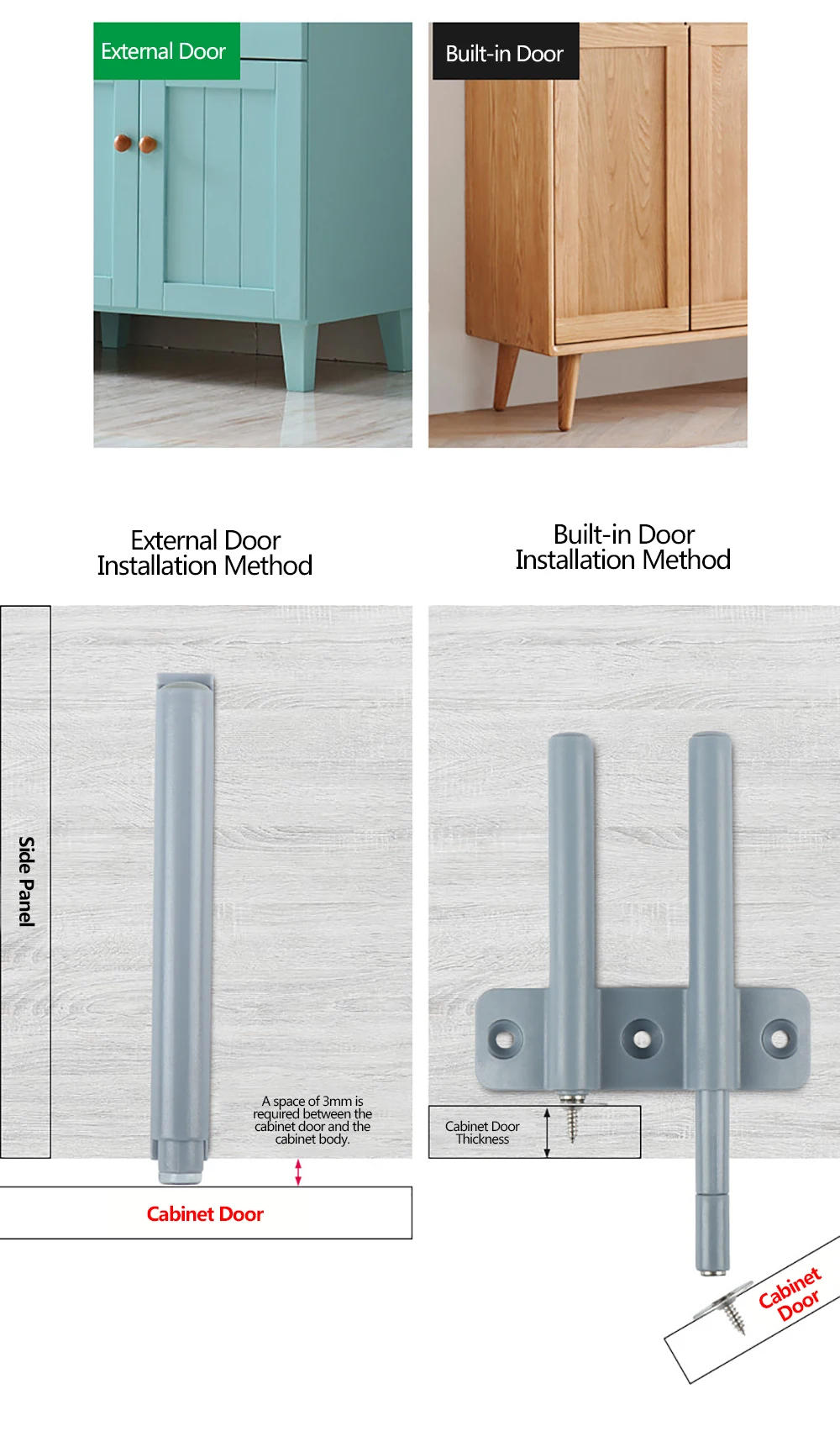 Description Picture 6 of item1Pcs Cabinet Door Suction Rebound Self-Bounce Suction Door Drawer Invisible Door Touch Cabinet Door Hidden Magnetic Suction