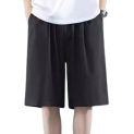 Men Drawstring Shorts Loose Fit Men Shorts Breathable Quick Dry Men's Shorts with Elastic Drawstring Waist Knee Length for Teens