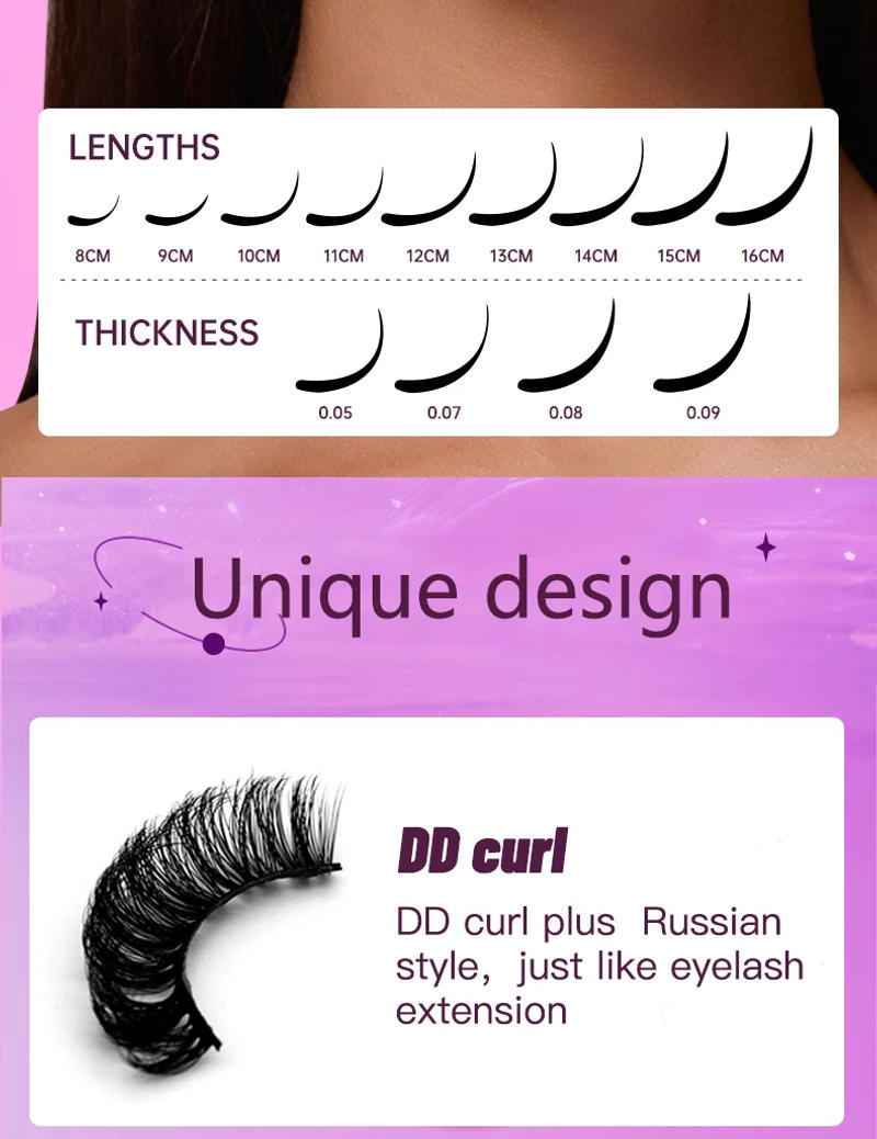 Description Picture 4 of itemRussian Strip Lashes 5/10/20 pairs Fluffy Mink Lashes 3D False Eyelashes Russian  Eyelashes D Curl Fake Eyelashes  Makeup