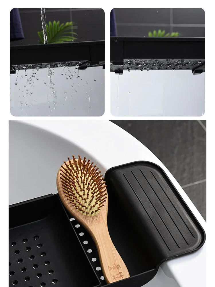 Description Picture 4 of itemBathtub Shelf Extendable Bathroom Bathtub Tray Shower Caddy Bamboo Bath Tub Rack Towel Book Holder Storage Organizer Accessories