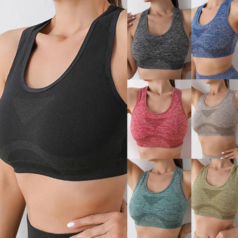 Description Picture 4 of itemWomen Sports Bras Yoga Top Vest High Shockproof Quick-drying Yoga Gym Running Fitness Underwear Ladies Seamless Sportswear