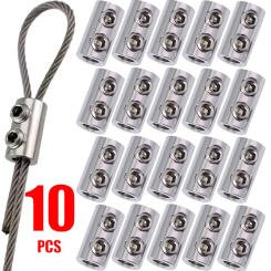 1/2mm Steel Wire Rope Clamp Stainless Steel Double Holes Metal Copper Clip Adjustable Screws Fastener Hardware Sling Tools