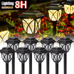 2 Pack Solar Lawn Lights Outdoor LED Bright Yard Lamp Waterproof Night Light Landscape Lighting Pathway Light Garden Decor