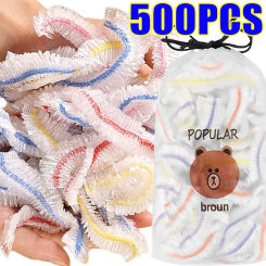 500/50pcs Colorful Disposable Food Cover Kitchen Plastic Elastic Wrap Packaging Storage Bags Fresh-keeping Lid Plate Food Covers