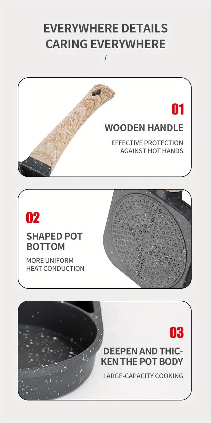 Description Picture 6 of itemKitchen Egg Frying Pan Nonstick Pancake Pans 3/4-Cups Cookware Pancake Pan Egg Pan Suitable for Gas Stove Induction Cooker 1 Pcs