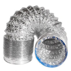 Hon&Guan Flexible Aluminum Duct Fan Fittings two-sided wrapping Double Aluminum Foil Pipe for Greenhouse Hydroponic Exhaust