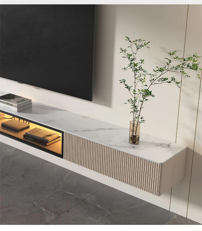 Description Picture 6 of itemModern Minimalist Slate Suspended TV Stands  Living Room Furniture Nordic  Luxury Wall-mounted TV Cabinet Coffee Table C