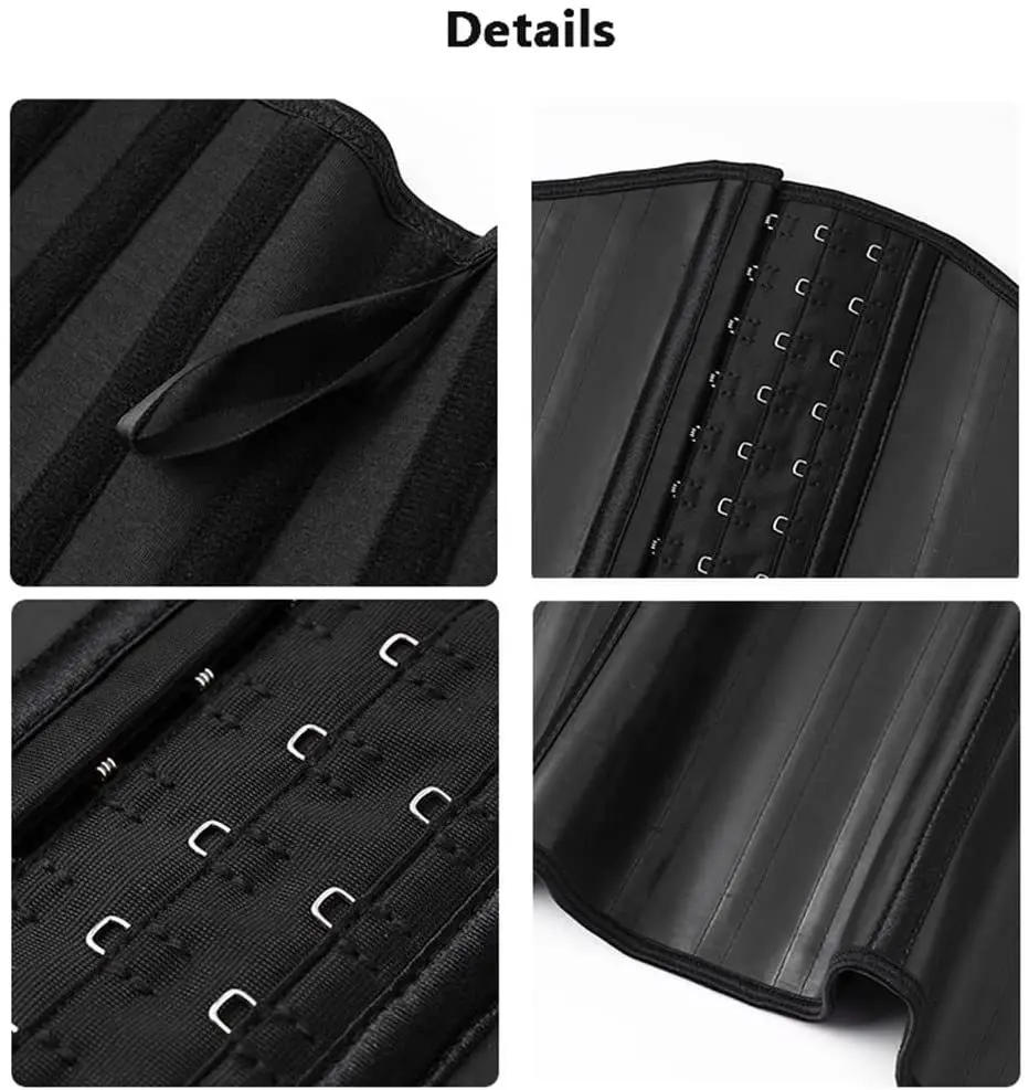 Description Picture 6 of item25 Steel Bones Latex Waist Trainer Corset Shapewear Slimming Belly Women Body Shaper Modeling Strap Reductive Girdle