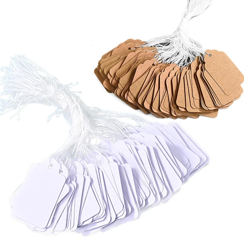 Description Picture 6 of item100pcs Handmade Price Tags Kraft Paper Labels Garment Tags Paper Cards Hang Tags for Handmade Items Merchandise Jewelry Labels