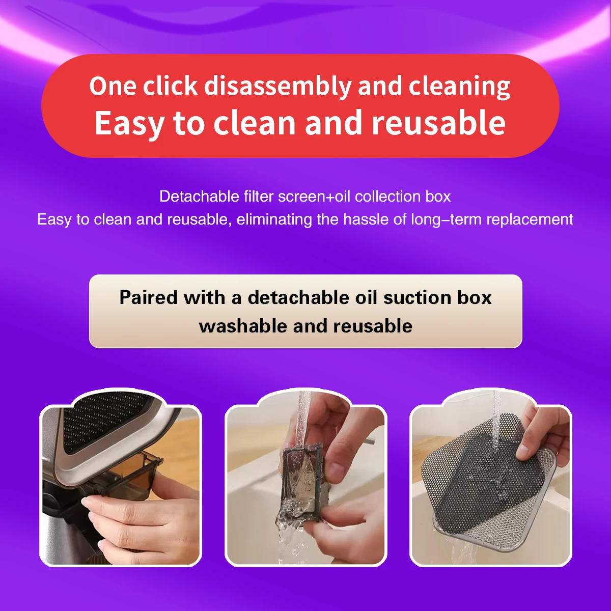 Description Picture 5 of itemHood Portable Kitchen Fume Extractor Ductless Range Hood 2 Speed Black And White 12v /12w