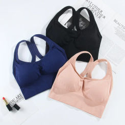 Seamless Bra Women Push Up Breathable Summer Underwear Shockproof Sports Yoga Fitness Bra Vest Posture Corrector Cross Back Tops