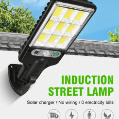New outdoor solar street light with human body sensing, courtyard light with remote control, waterproof garden light, wall light