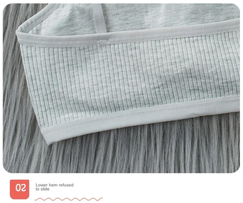 Description Picture 5 of item8-16 Years Kids Bras Young Girls Underwear Teenage Training Bras Women Cotton Kids cute Brassiere Tube Tops Girl's Sport Bras