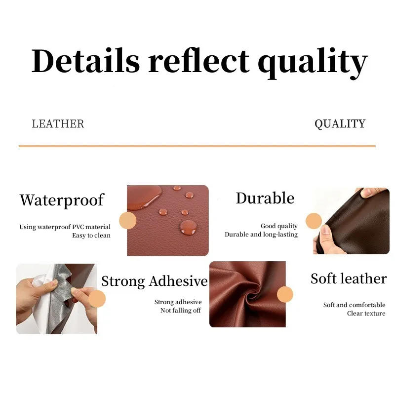 Description Picture 3 of itemSelf Adhesive Leather Sofa Repair Patch DIY Stickers Faux Genuine Leather Patch Sticky for Bag Car Seat Interior Refurbishing