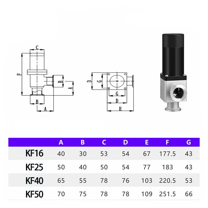 Description Picture 2 of itemGDC-J KF16 KF25 KF40 KF50 high vacuum electromagnetic flapper valve electric angle valve aluminum alloy bellows seal