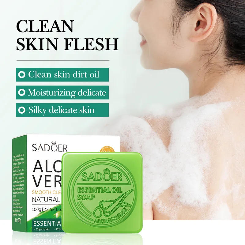 Description Picture 2 of itemSADOER Aloe Facial Soap Collagen Face Wash Foam Facial Cleanser Moisturizing Hydrating Oil Control Body Bathing Handmade Soap