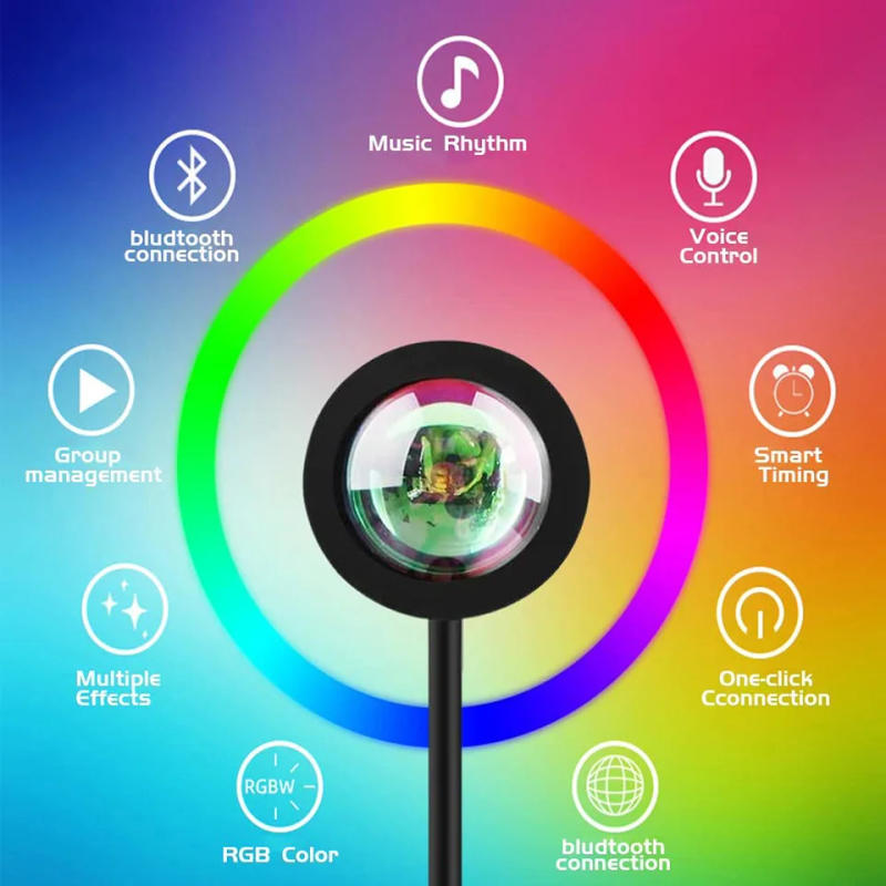 Description Picture 5 of itemSmart Remote App Led Sunset Lamp Hot Night Light Mood Projector For Home Room Decor Wall Decoration Background For Photographic