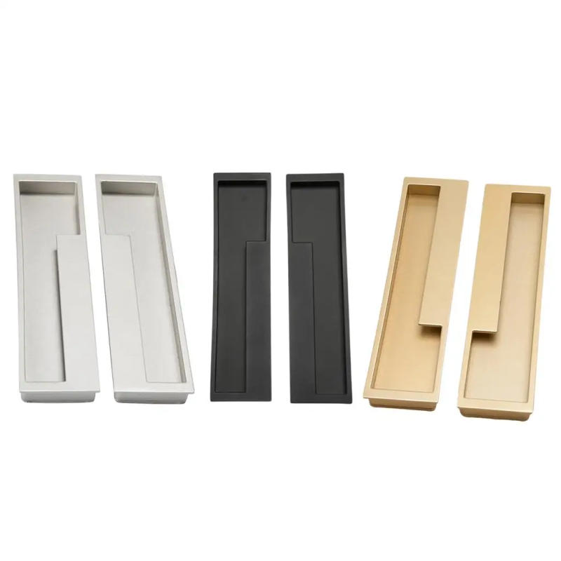 Description Picture 4 of item1 Pair Heavy Duty Recessed Flush Pull Finger Insert Door Handle for Sliding Door, Cupboard, Drawer, Cabinets