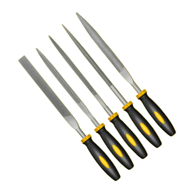 Description Picture 6 of item5pcs Alloy Steel File Set Precision Round Half-Round Flat Square Triangular Hand Files Steel Rasp Needle Filing Woodworking File