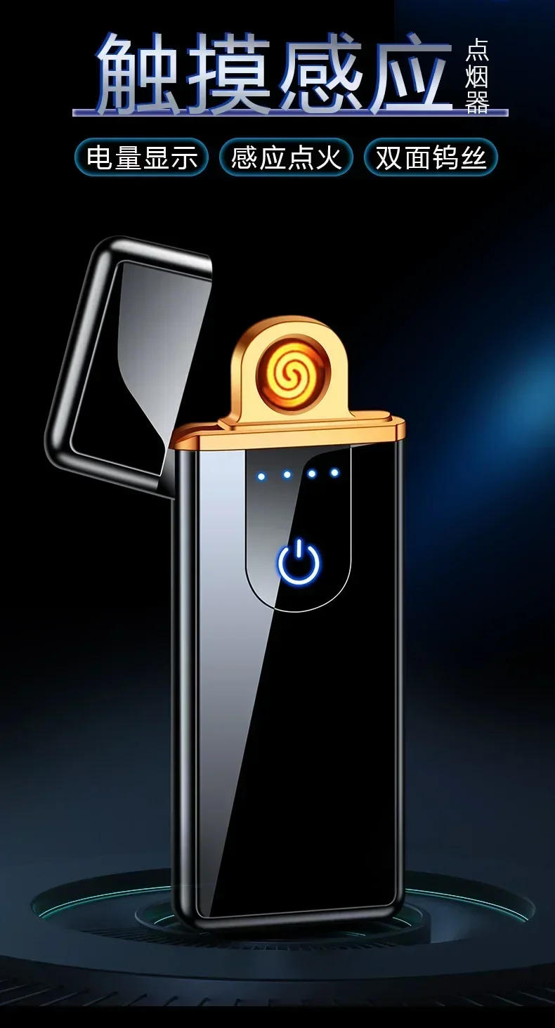 Description Picture 2 of itemNew Metal Hot Sale Selling Usb Rechargeable Electric Lighter Heating Wire Windproof Smoking Cigarette Lighters Gift For Men