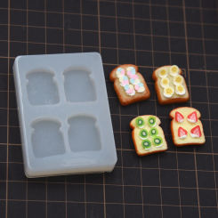 Mininature Cute Toast Bread Silicone Molds Pottery Clay DIY molds tools