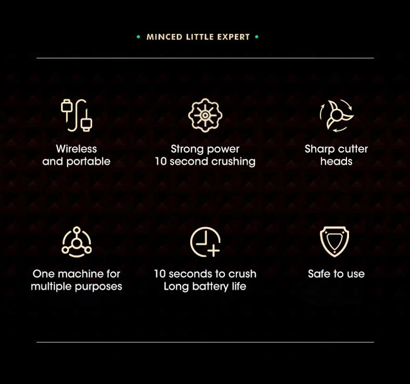 Description Picture 5 of item1 food mixer 250ML garlic chopper onion chopper vanilla vegetable chili grinder kitchen multifunctional electric garlic beater