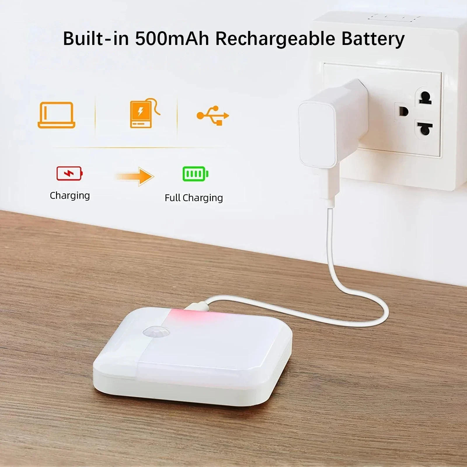 Description Picture 6 of itemMotion Sensor Light Led Usb TYPE-C Charging Square Lamp for Bedroom Kitchen Stair Hallway Wardrobe Cupboard Lighting Night Light