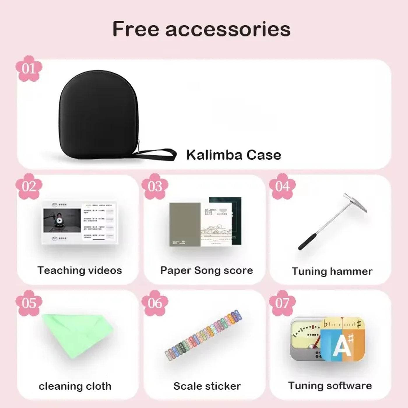 Description Picture 2 of itemHLURU Kalimba 17 21 Key Thumb Piano Acrylic Crystal Kalimba 17 21 Key Finger Piano For Beginners And Child Keyboard Instrument