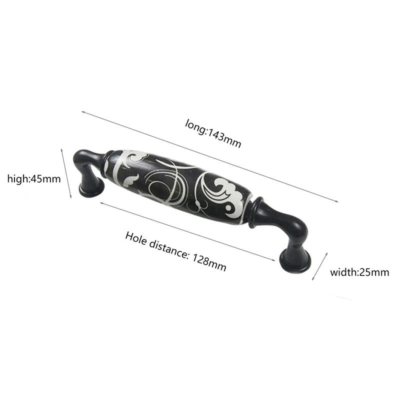 Description Picture 6 of item2PCS Vintage Handle Zinc Alloy Door Handles Cupboard Drawer Cabinet Handle Pull Black Knobs For Home Bedroom Kitchen