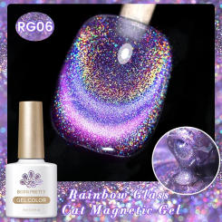 BORN PRETTY Rainbow Glass Cat Magnetic Gel Double Light Sparkling Color Magnet Gel Soak Off UV Nail Polish Varnis Semi Permanent