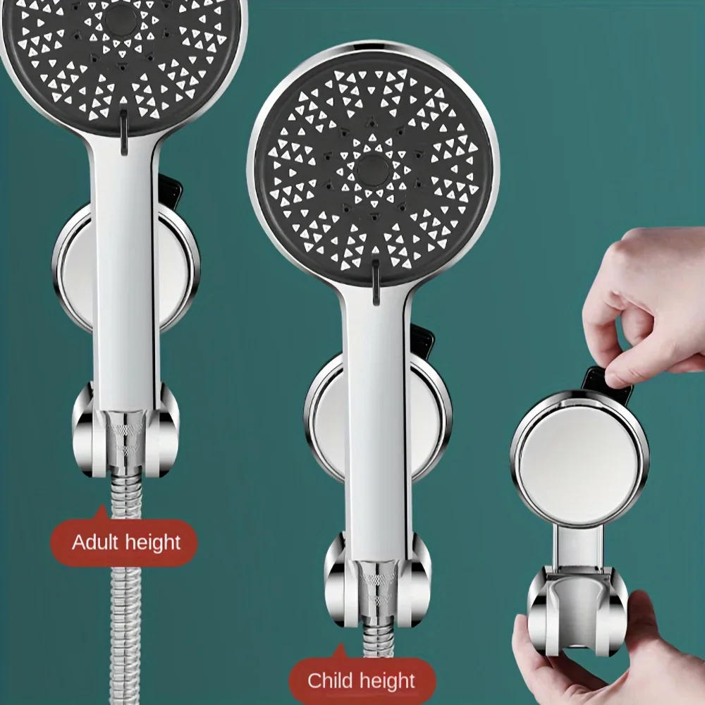 Description Picture 3 of itemBath Shower Holder Support Mural Douche Suction Cup Adjustable Handheld Wall Mounted Large Shower Head Supports Relocatable