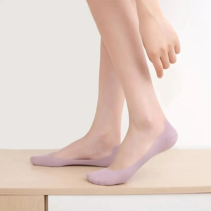 Description Picture 5 of item7 Pairs of Women's Summer Ice Silk Cool Breathable Free Cut Non-Slip Anti-Heel Shallow Mouth Invisible Socks