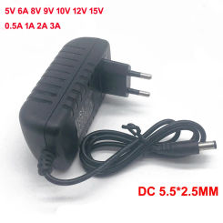 New AC 110-240V DC5V 6V 8V 9V 10V 12V 15V 0.5 1A 2A 3A Universal Power Adapter Supply Charger adapter Eu Us for LED light strips