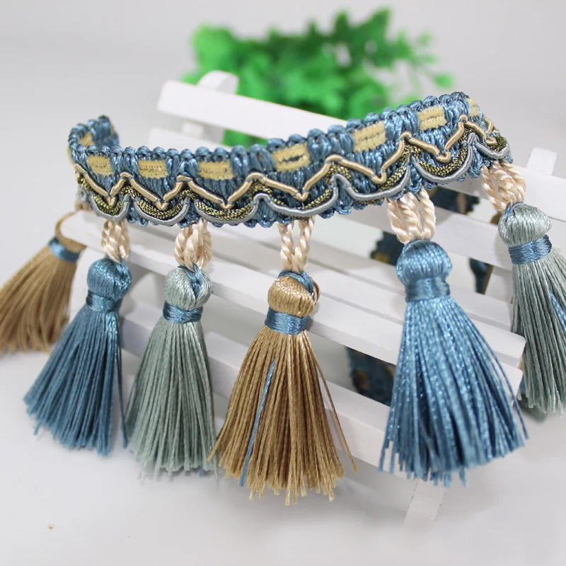 Description Picture 2 of item1 Meter Luxury Curtain Tassel Fringe 7CM Pendent Decorative Curtain Trimmings Fringe DIY Home Accessories Lace Trim