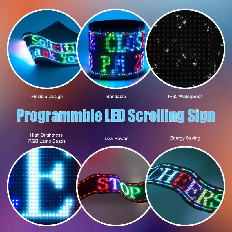 Description Picture 5 of itemGOTUS LED flexible rolling advertising sign, controlled by Bluetooth APP, supports dual single row text pattern programming