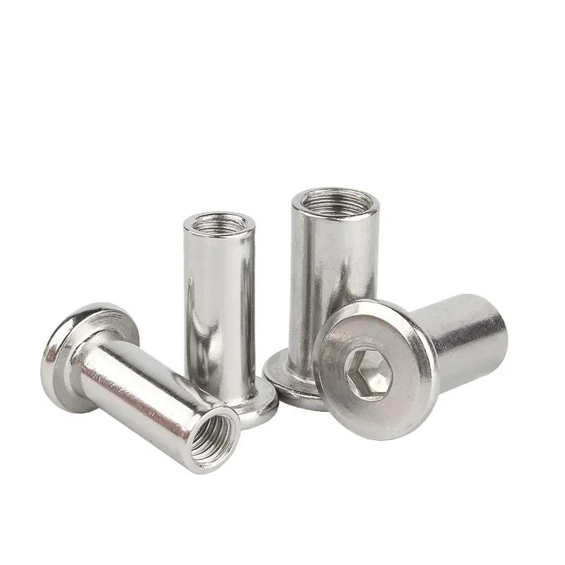 Description Picture 4 of item304 Stainless Steel Large Flat Hex Hexagon Socket Head Furniture Rivet Connector Insert Joint Sleeve Cap Nut M3 M4 M5 M6 M8 M10