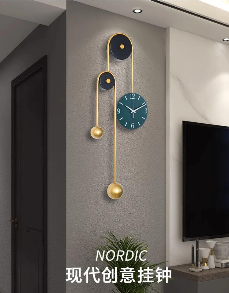 Description Picture 2 of itemSilent Hanging Wall Clock Classic Chic Pendulum Design Wall Clock Modern Art Pendule Horloge Murale Home Decorating Items
