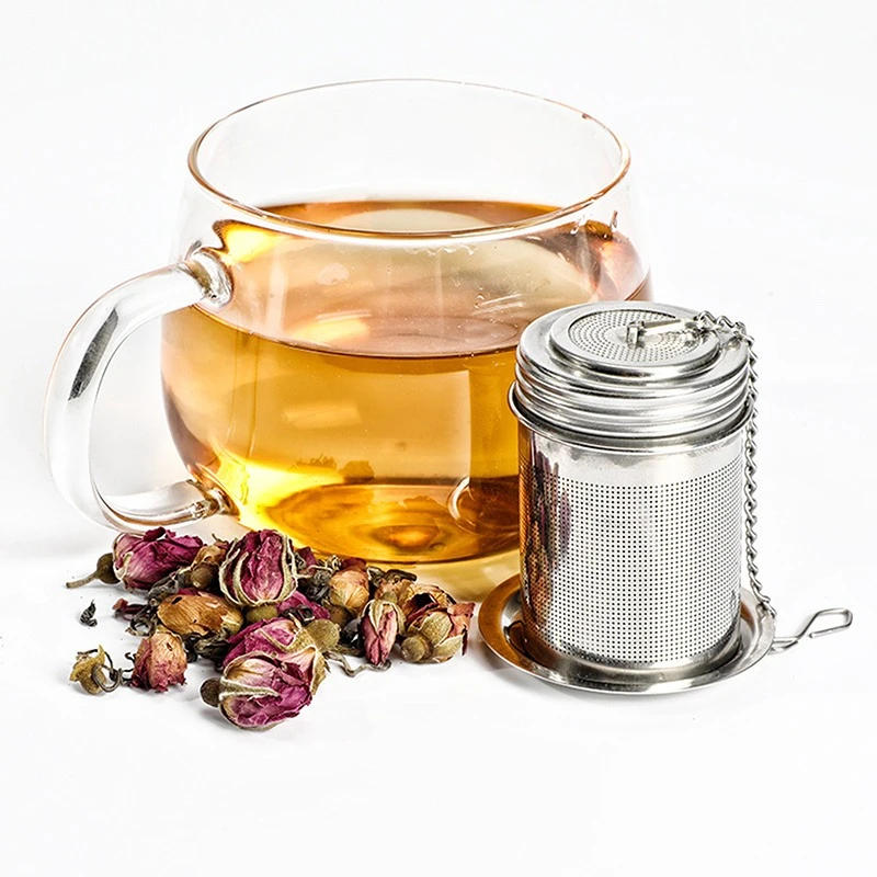 Description Picture 3 of item304 Stainless Steel Tea Infuser Strainer Leaf Spice Herbal Teapot Reusable Mesh Filter Creative Home Kitchen Accessories