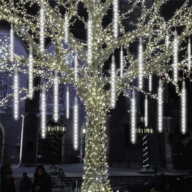 Description Picture 2 of itemLED Meteor Shower Lights 1/2/3/4 Set Fairy String Light for Christmas Holiday Party Patio Spring Festival Decor Outdoor Wedding