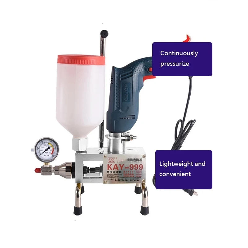 Description Picture 2 of item910W Injection Pump Epoxy/Polyurethane Grouting Liquid Leakage Tool KAY-999 High Pressure Waterproof Grouting Machine